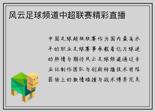 风云足球频道中超联赛精彩直播